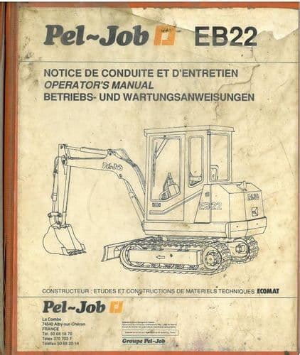 pel job excavator parts manual